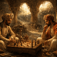 Two noblemen playing chess