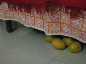 Mangoes under bed