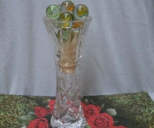 Marbles in a glass vase