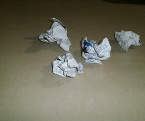 Wastepapers strewn on the floor